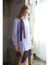 scarf set 2way stripe shirt dress 2way Stripe OPS - PRETONE - BALAAN 3