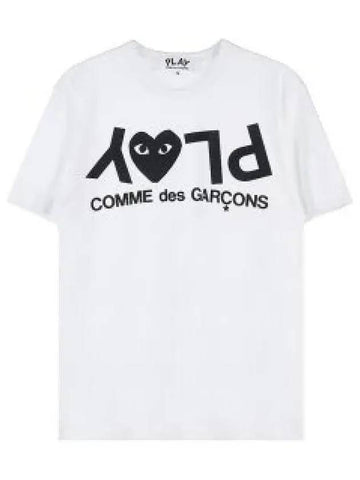 P1T068 Reverse Logo Short Sleeve White 1338935 - COMME DES GARCONS - BALAAN 1