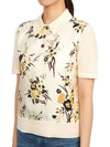 Women's Silk Front Polo Shirt Cream - TORY BURCH - BALAAN 3