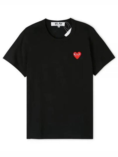 Red Heart Short Sleeve T-Shirt P1 T107 1 Black - COMME DES GARCONS - BALAAN 2