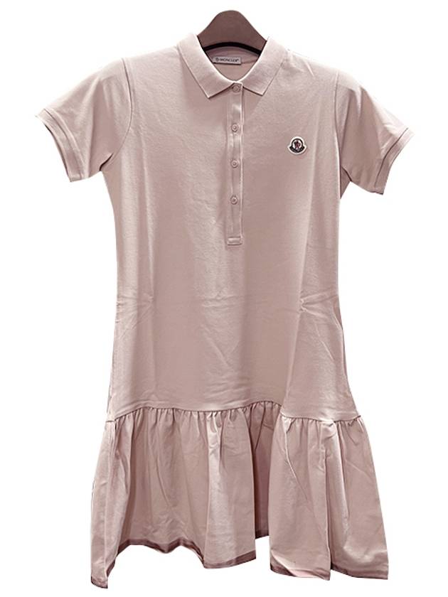 Kids Logo Patch Polo Shirt One Piece 12Y 14Y Pink 8I00011 8496F 514 - MONCLER - BALAAN 2