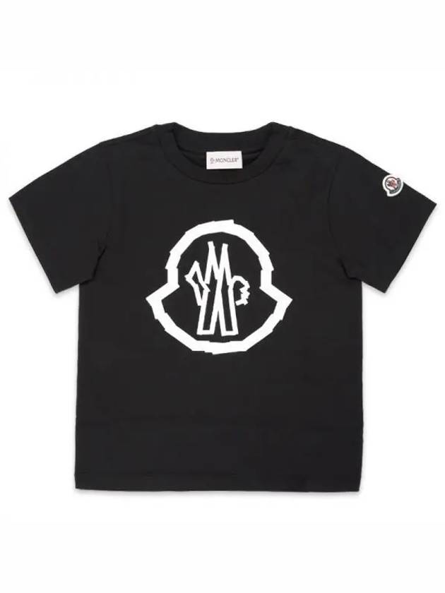 Kids Big Logo Patch Short Sleeve Black 8C00013 89AFV 999 1053580 - MONCLER - BALAAN 1