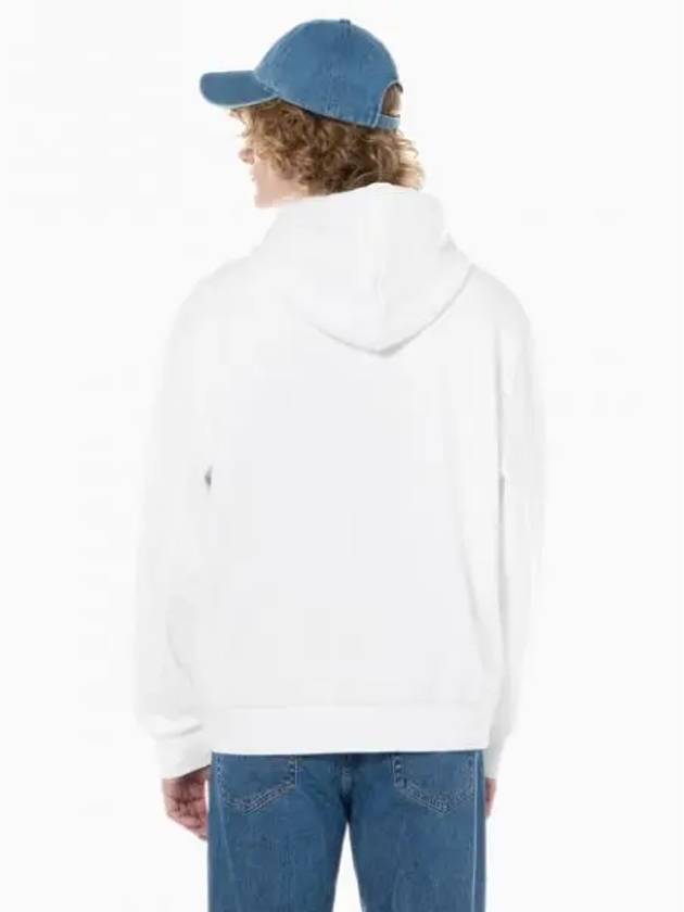 JEANS Men s White Long Sleeve Archive Fleece Hoodie 40QM431 YAA - CALVIN KLEIN - BALAAN 1