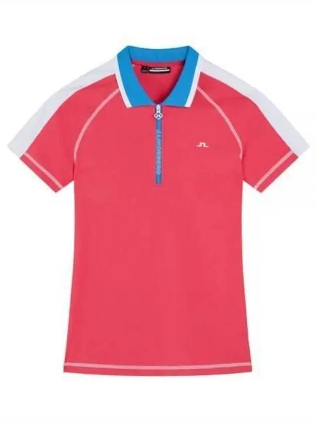 Kourtney Short Sleeve Polo Shirt Azalea - J.LINDEBERG - BALAAN 2