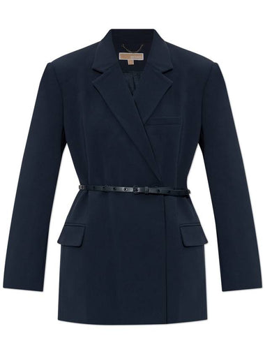 Michael Michael Kors Double-breasted Blazer, Women's, Navy Blue - MICHAEL KORS - BALAAN 1