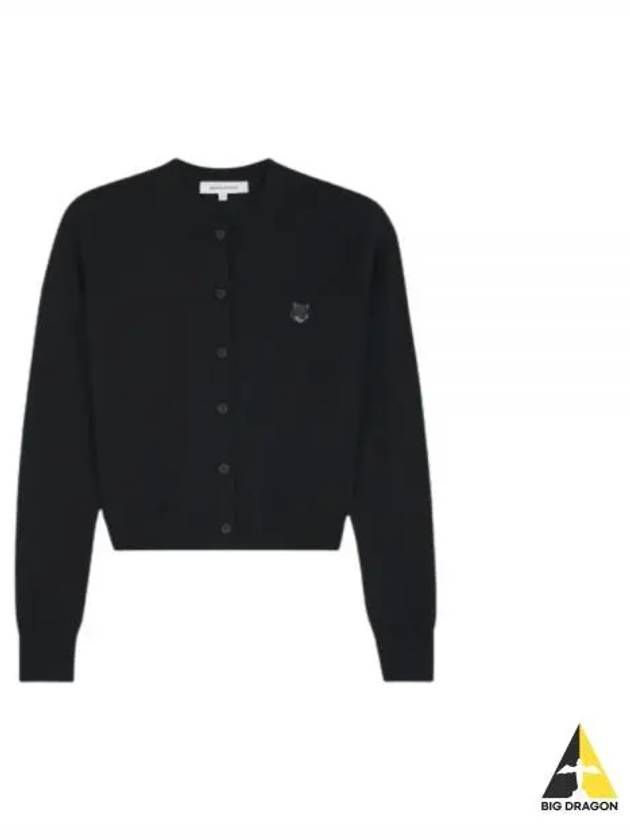 Bold Fox Head Patch Regular Cardigan Black - MAISON KITSUNE - BALAAN 2