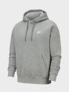 NSW Club Fleece Hoodie Grey - NIKE - BALAAN 3