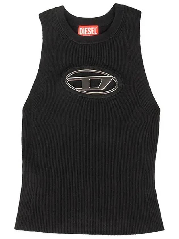 M Onerva Logo Plaque Cut Out Sleeveless Black - DIESEL - BALAAN 3