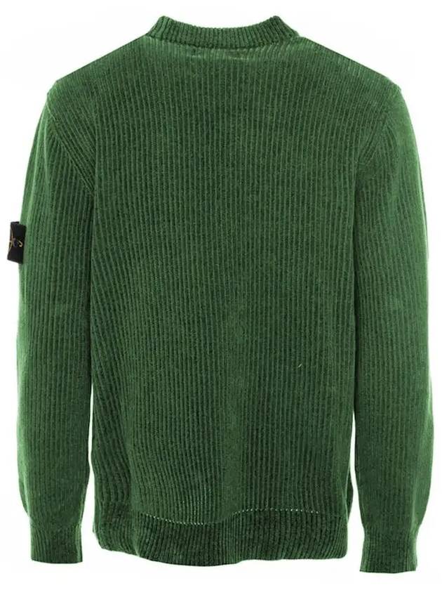 Wappen Patch Cotton Chenille Crew Neck Pullover Knit Top Khaki - STONE ISLAND - BALAAN 4