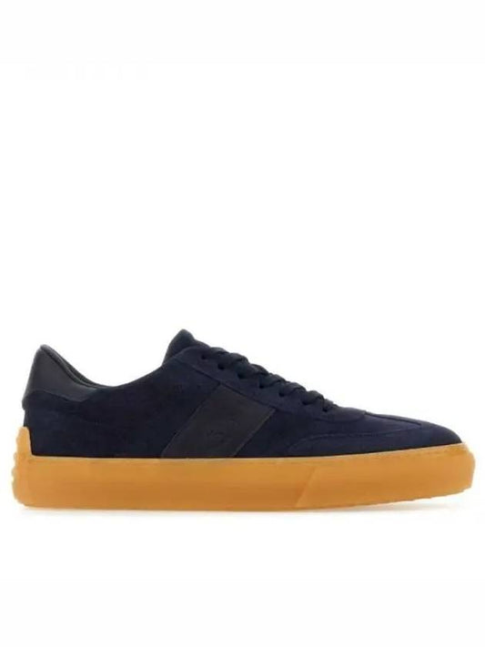 Embossing Logo Suede Low Top Sneakers Navy - TOD'S - BALAAN 2