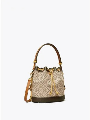 Monogram Utility Bucket Bag Tote Hazelnut Multi Domestic Product GM0024072627728 - TORY BURCH - BALAAN 1