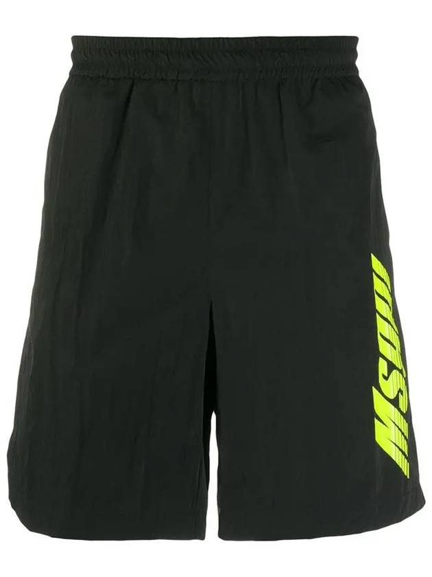 Neon Logo Bermuda Shorts Black - MSGM - BALAAN 3