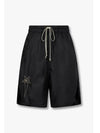 MEN CHAMPION Drawstring embroidered nylon shorts black - RICK OWENS - BALAAN 1