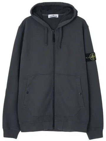 Brushed cotton fleece hooded zip up regular fit men - STONE ISLAND - BALAAN 1