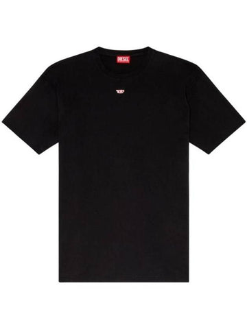 Oval D Logo Cotton Short Sleeve T-Shirt Black - DIESEL - BALAAN 1