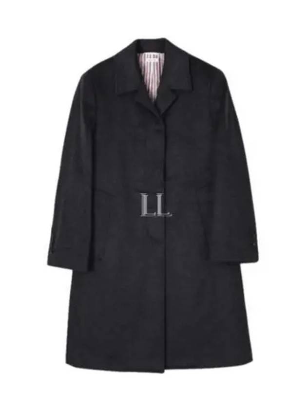 Classic Collar Cashmere Single Coat Dark Grey - THOM BROWNE - BALAAN 2