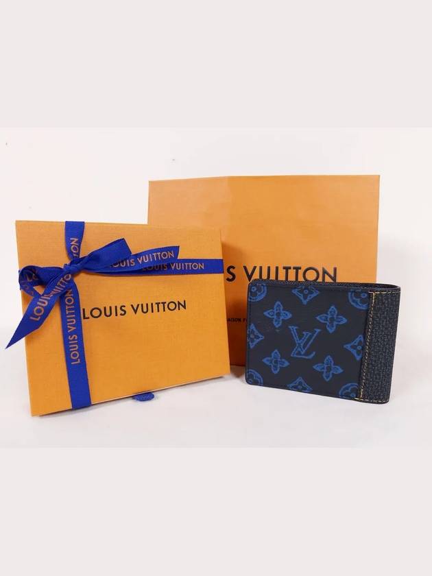 Slender Monogram Canvas Half Wallet Blue - LOUIS VUITTON - BALAAN 3