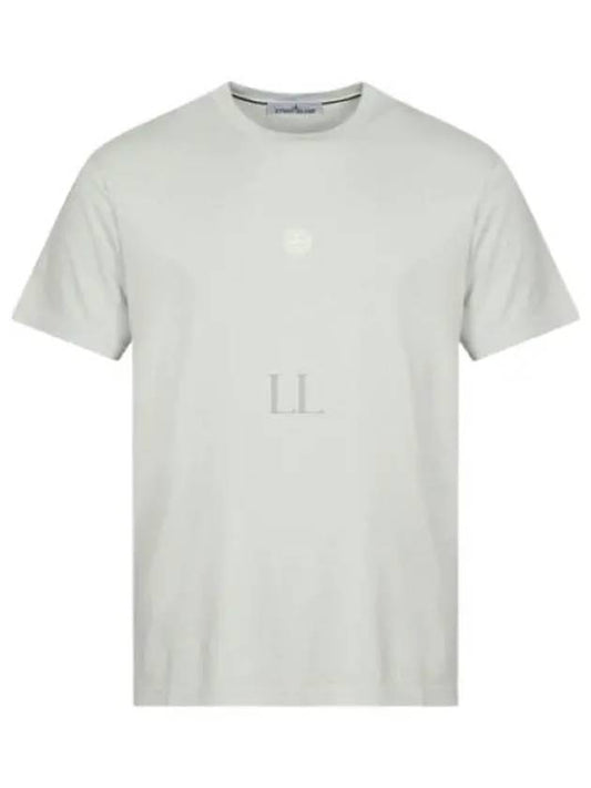 Embroidered Logo Short Sleeve T-Shirt Pearly Grey - STONE ISLAND - BALAAN 2