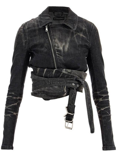 denim jacket with criss-cross belt - Y/PROJECT - BALAAN 1