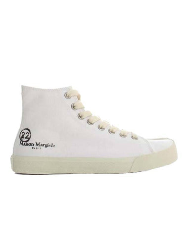 Tabi Canvas High Top Sneakers White - MAISON MARGIELA - BALAAN 1