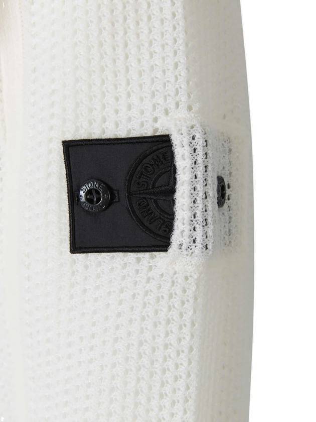 Shadow Project Mesh Stitch Nylon Wool Zip Up Hoodie White - STONE ISLAND - BALAAN 3