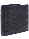 Intrecciato Calf Leather Half Wallet Black - BOTTEGA VENETA - BALAAN 4