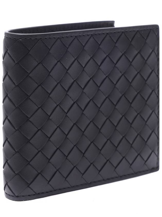 Intrecciato Calf Leather Half Wallet Black - BOTTEGA VENETA - BALAAN 4