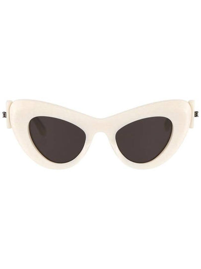 Eyewear BB0204S 003 Logo Temple Mega Cat Eye Sunglasses White - BALENCIAGA - BALAAN 2