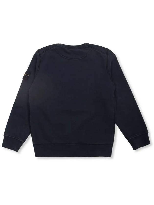 Kids Organic Cotton Fleece Sweatshirt Navy - STONE ISLAND - BALAAN 4