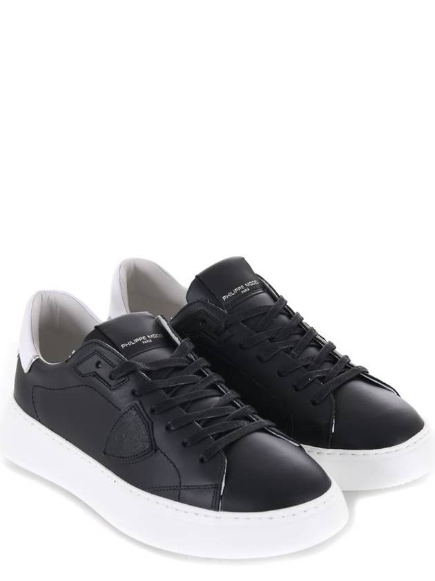 Men's Temple Tennis White Tab Low Top Sneakers Black - PHILIPPE MODEL - BALAAN 3