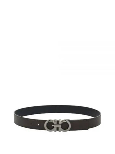 Gancini Reversible Adjustable Leather Belt Black - SALVATORE FERRAGAMO - BALAAN 2