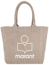 Yenky Embroidered Logo Shopper Tote Bag Beige - ISABEL MARANT - BALAAN 2