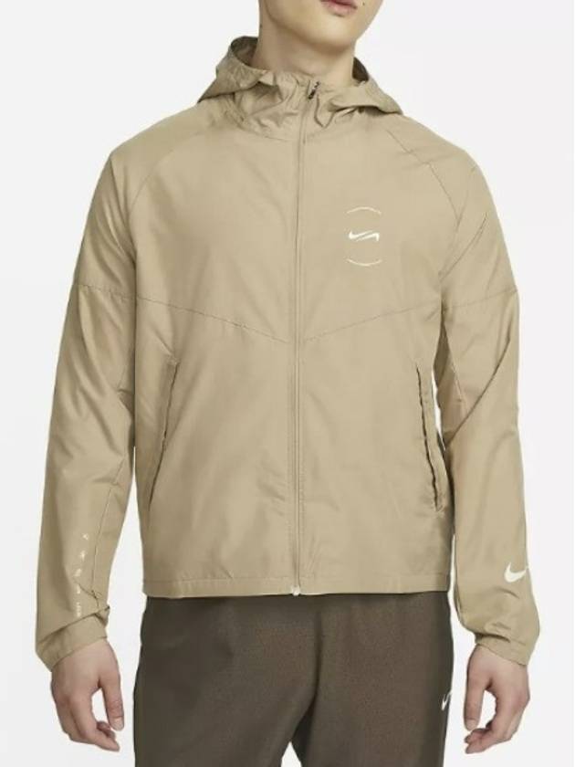 Miler Repel Running Jacket Khaki Light Orewood Brown - NIKE - BALAAN 2