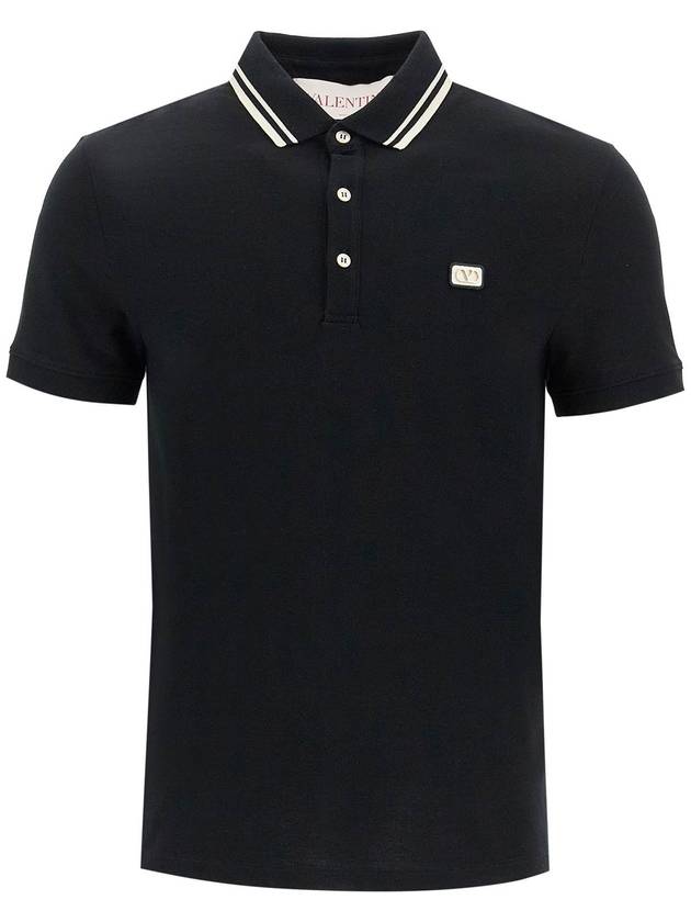 regular fit polo shirt with vlogo patch - VALENTINO - BALAAN 1