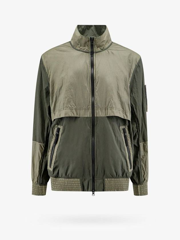 Logo Patch Recycled Nylon Track Jacket Musk Green - STONE ISLAND - BALAAN 1