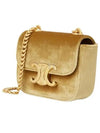 Mini Chain Claude Velvet Triomphe All-Over Cross Bag Gold - CELINE - BALAAN 2