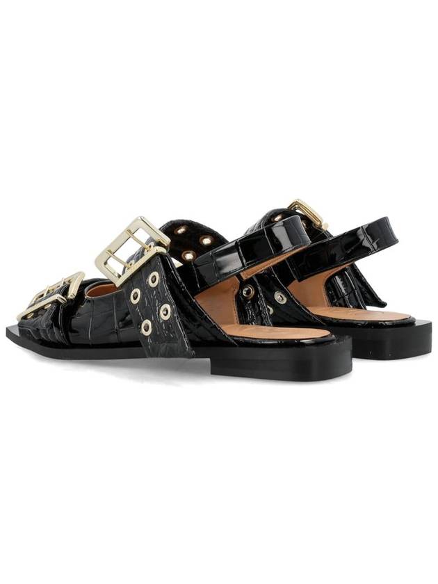 Feminine Buckle Flat Black - GANNI - BALAAN 5