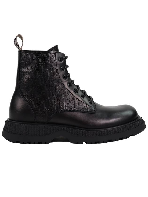 Buffalo Smooth Calfskin Lace-Up Ankle Boot Black - DIOR - BALAAN 3