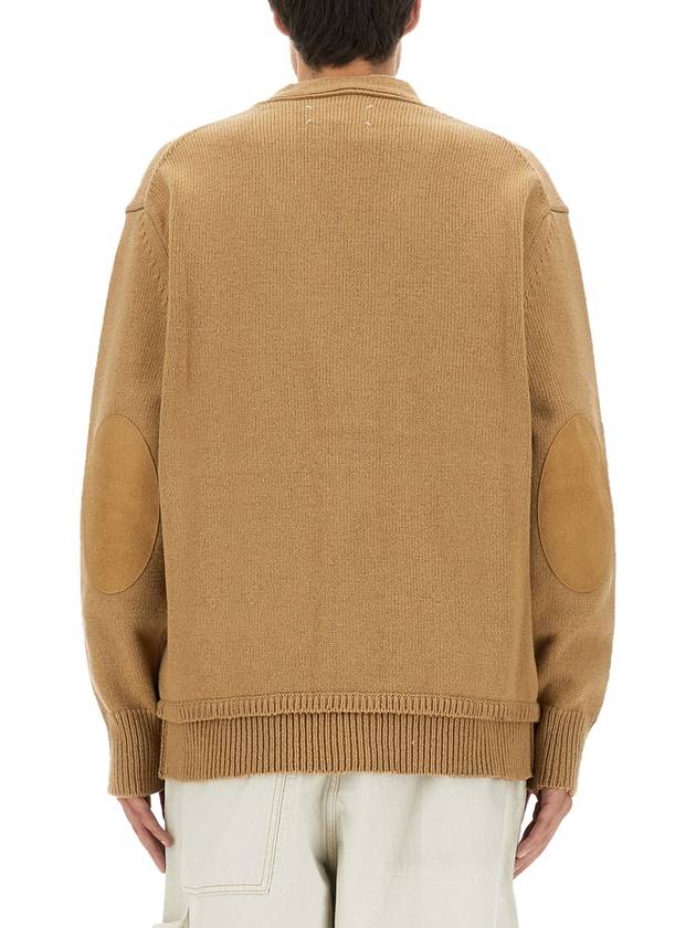 Elbow Patch Cardigan Beige - MAISON MARGIELA - BALAAN 4