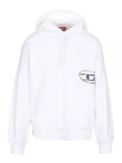 S Macs Hood L4 Loose Logo Hoodie White - DIESEL - BALAAN 2