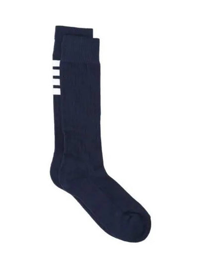 4-Bar Athletic Mid Calf Cotton Socks Navy - THOM BROWNE - BALAAN 2