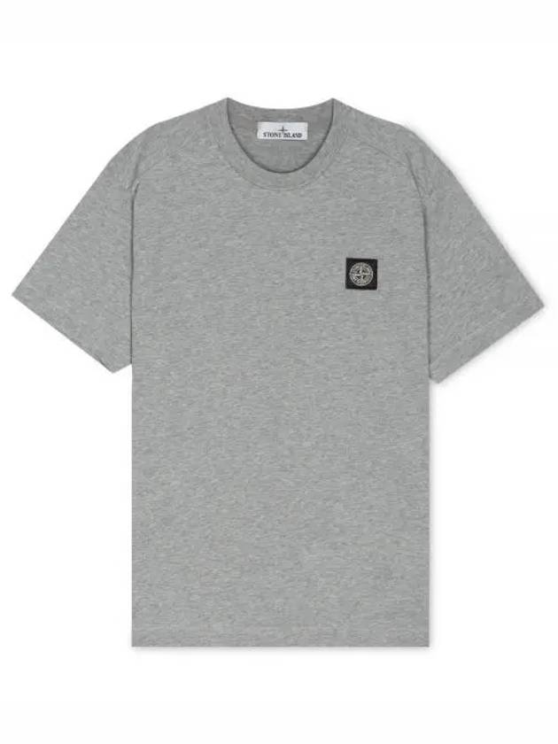 Slimfit Cotton Jersey Short Sleeve T-shirt Light Grey - STONE ISLAND - BALAAN 2