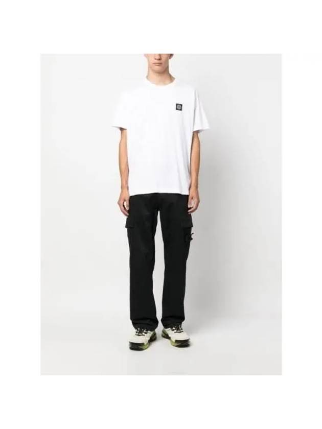 Slimfit Cotton Jersey Short Sleeve T-shirt White - STONE ISLAND - BALAAN 3