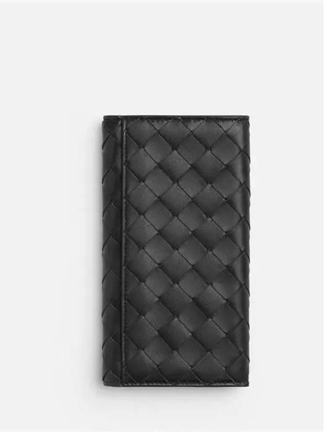 Intrecciato Leather Slim Long Wallet Black - BOTTEGA VENETA - BALAAN 5