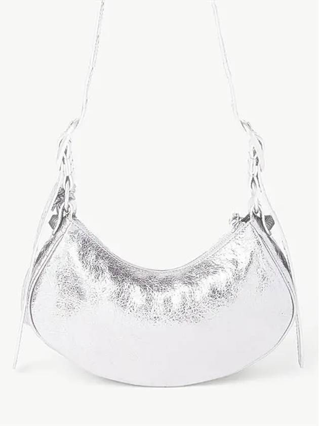 Metallic Le Cagol XS Lambskin Shoulder Bag Silver - BALENCIAGA - BALAAN 5