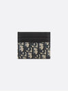 Oblique Jacquard Grained Leather Card Wallet Black - DIOR - BALAAN 3