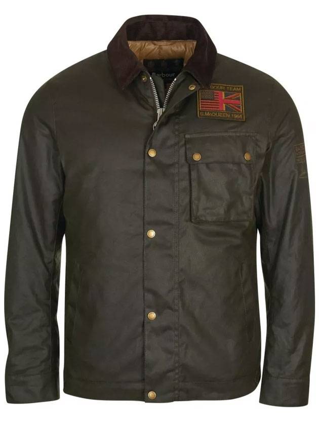 Logo Patch Workers Wax Jacket Sage Green - BARBOUR - BALAAN 1