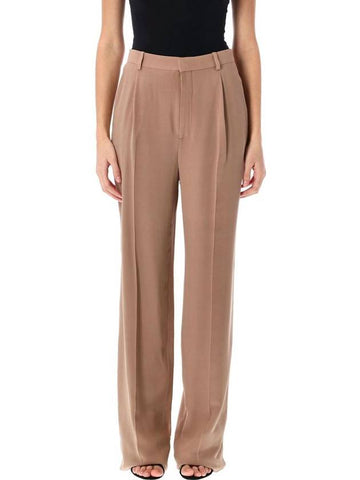 Saint Laurent Silk Crepe Pants - SAINT LAURENT - BALAAN 1