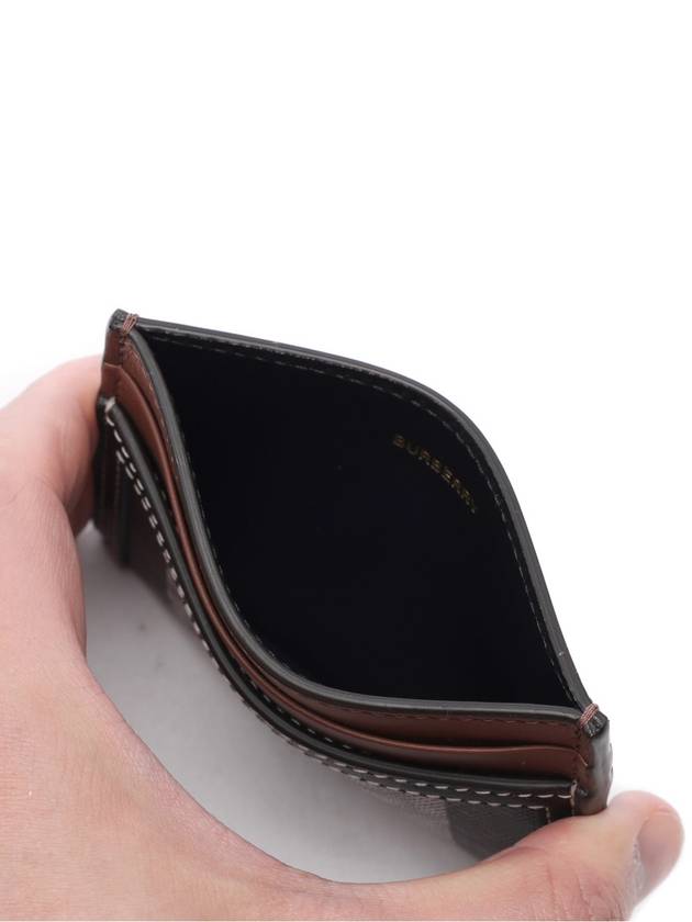 Check Two-Tone Leather Card Wallet Dark Birch Brown - BURBERRY - BALAAN 7