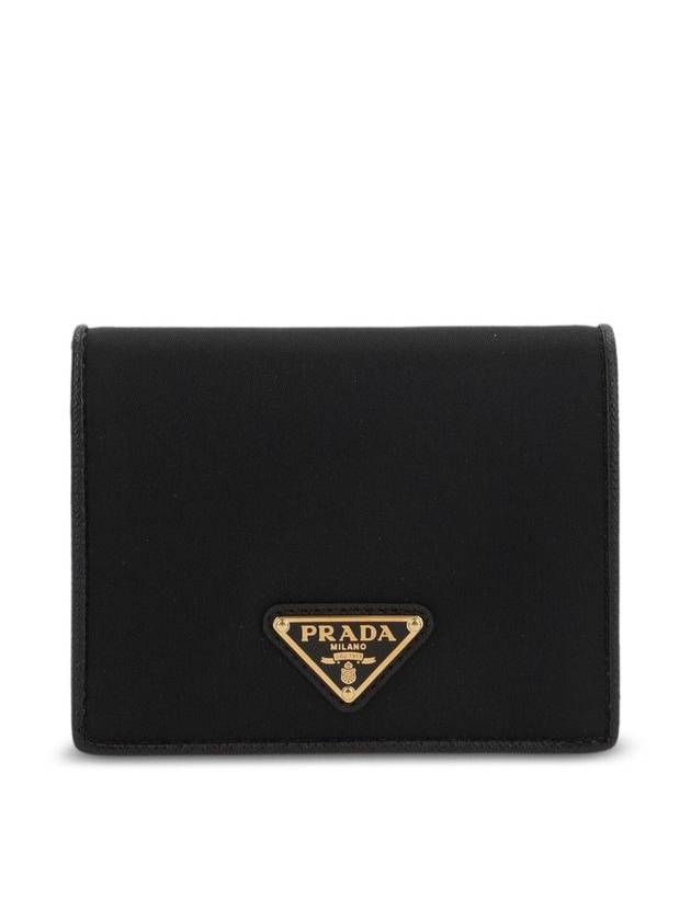 Logo Leather Half Wallet Black - PRADA - BALAAN 2